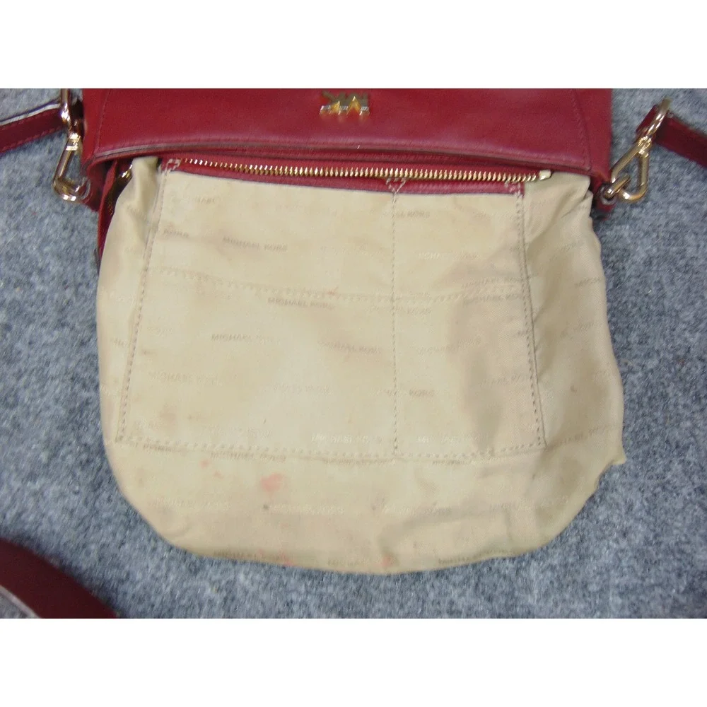 Michael Kors Bedford Legacy‎ Crossbody Red Smooth Leather Front Pocket